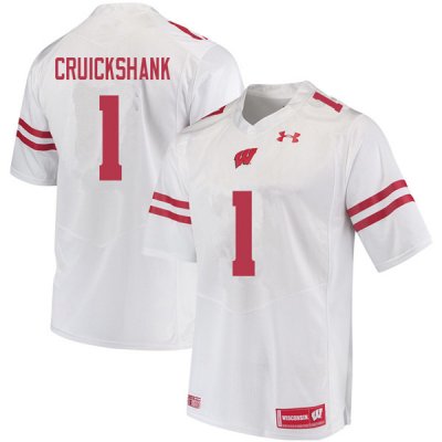 Men's Wisconsin Badgers NCAA #1 Aron Cruickshank White Authentic Under Armour Stitched College Football Jersey QE31C73ZO